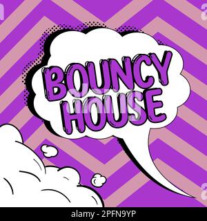Textunterschrift mit Darstellung von Bouncy House. Internet-Konzept Automatisiertes Programm, das über das Internet läuft Künstliche Intelligenz Stockfoto