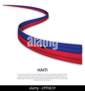 Winkende Band oder Banner mit Flagge Haiti. Für Independence day Poster Design Template Stock Vektor