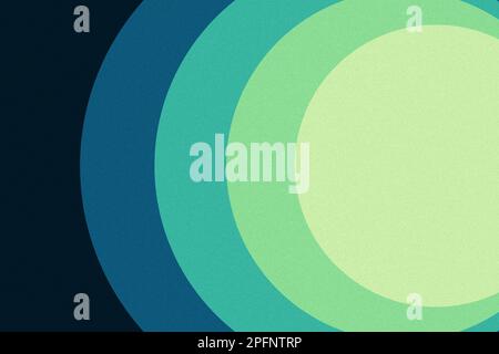 Dunkler Hintergrund Farbverlauf körnige Textur. Psychedelische Minimalsphären-Tapete. Grün und blau. Stockfoto