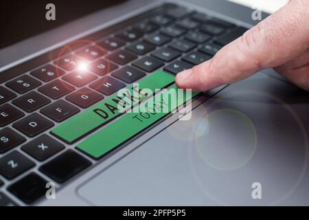 Konzeptionelle Beschriftung Danke. Geschäftsüberblick als informelle Art, sich in deutscher Sprache zu bedanken Stockfoto