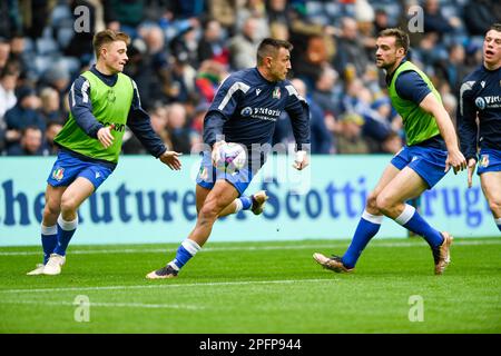 Edinburgh, Großbritannien. 18. März 2023. Pierre Bruno von Italien beim Guinness 6 Nations Match im Murrayfield Stadium in Edinburgh. Der Bildausdruck sollte lauten: Neil Hanna/Sportimage Credit: Sportimage/Alamy Live News Stockfoto