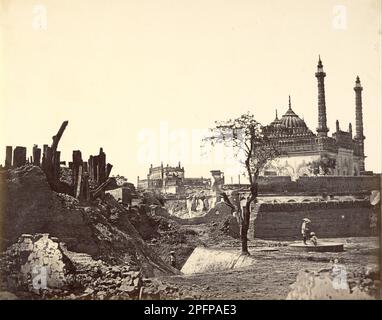 Batterie in der Nähe von Begum Kotie. Zweiter Angriff auf Sir Colin Campbell im März 1858 Negativ 1858; Druck 1862 von Felice Beato Stockfoto