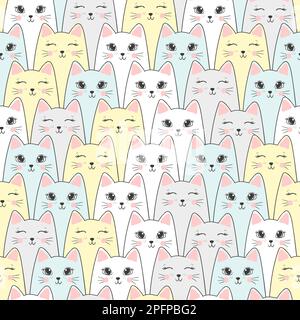 Nahtloses Katzenmuster. Vektorhintergrund. Stock Vektor