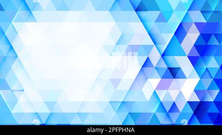 Geometrischer polygonaler Hintergrund. Moderne Komposition mit blauen Dreiecken. Stock Vektor