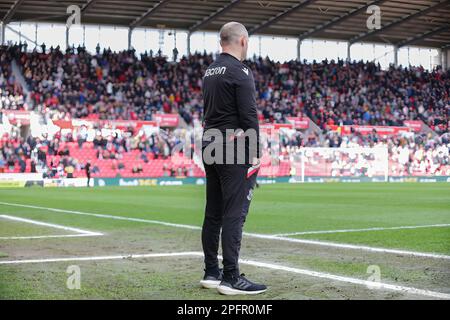 Stoke on Trent, Großbritannien. 18. März 2023. Alex Neil Manager von Stoke City während des Sky Bet Championship-Spiels Stoke City gegen Norwich City im bet365 Stadium, Stoke-on-Trent, Großbritannien, 18. März 2023 (Foto von Phil Bryan/News Images) in Stoke-on-Trent, Großbritannien, am 3./18. März 2023. (Foto: Phil Bryan/News Images/Sipa USA) Guthaben: SIPA USA/Alamy Live News Stockfoto