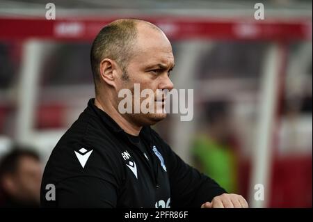 18. März 2023; bet365 Stadium, Stoke, Staffordshire, England; EFL Championship Football, Stoke City gegen Norwich City; Stoke City Manager Alex Neil Credit: Action Plus Sports Images/Alamy Live News Stockfoto