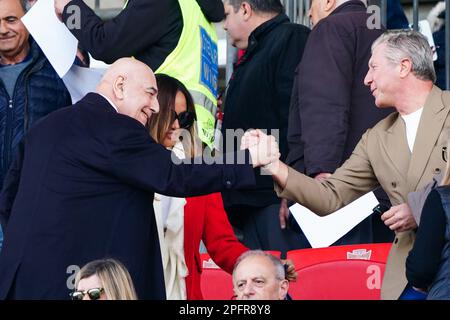 Monza, Italie. 18. März 2023. Adriano Galliani (AC Monza) während der italienischen Meisterschaft ein Fußballspiel zwischen AC Monza und US Cremonese am 18. März 2023 im U-Power Stadium in Monza, Italien - Photo Morgese-Rossini/DPPI Credit: DPPI Media/Alamy Live News Stockfoto