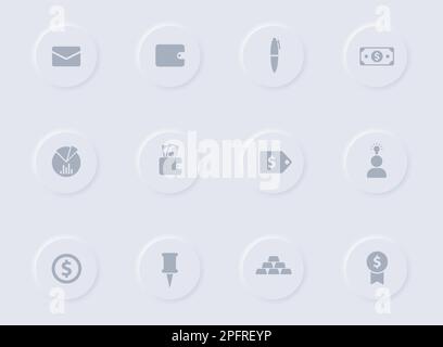 Graue Vektorsymbole für Unternehmen Stock Vektor