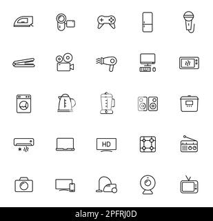 Haushaltsgeräte umreißen Vektorsymbole Stock Vektor