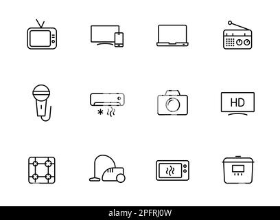 Linienvektorsymbole für Haushaltsgeräte Stock Vektor