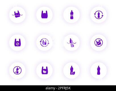 Keine violetten Vektorsymbole aus Kunststoff Stock Vektor