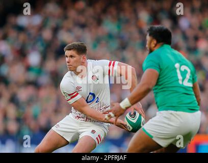 18. März 2023; Aviva Stadium, Dublin, Irland: Six Nations International Rugby, Irland gegen England; Owen Farrell (c) aus England Stockfoto