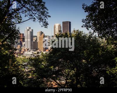 Pittsburgh ist eine Stadt im Commonwealth von Pennsylvania und der Bezirkssitz von Allegheny County. Stockfoto