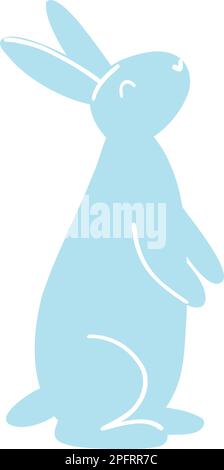 Minimalistischer osterhase. Vektordarstellung der Silhouette des Kaninchens, Nutztier für Karte, Aufdruck, Poster, Webdesign Stock Vektor