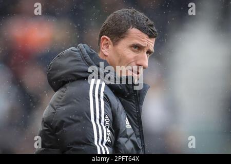 Javi Gracia Manager von Leeds United während des Premier League-Spiels Wolverhampton Wanderers vs Leeds United in Molineux, Wolverhampton, Großbritannien, 18. März 2023 (Foto: James Heaton/News Images) Stockfoto