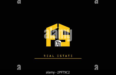 Immobilienbriefe Initialen Monogramm Logo FS , SF Stock Vektor