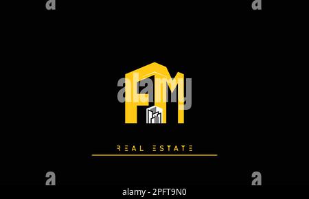 Immobilienbriefe Initialen Monogramm Logo FM , MF Stock Vektor