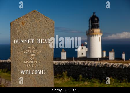 Leuchtturm, Dunnet Head, Schottland, UK Stockfoto