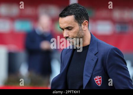 Monza, Italien. 18. März 2023. Raffaele Palladino Cheftrainer von AC Monza während des Fußballspiels der Serie A 2022/23 zwischen AC Monza und US Cremonese im U-Power Stadium. Endstand: Monza 1:1 Cremonese Credit: SOPA Images Limited/Alamy Live News Stockfoto