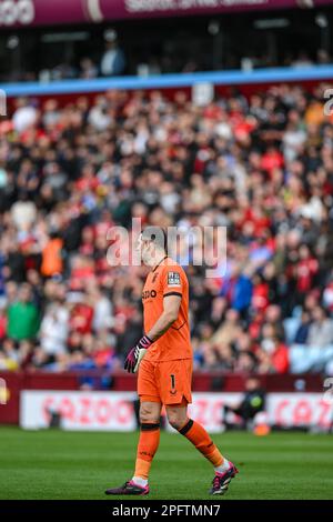 Birmingham, Großbritannien. 18. März 2023. Emiliano Martinez #1 of Aston Villa während des Premier League-Spiels Aston Villa vs Bournemouth im Villa Park, Birmingham, Großbritannien, 18. März 2023 (Foto von Ben Roberts/News Images) in Birmingham, Großbritannien, am 3./18. März 2023. (Foto: Ben Roberts/News Images/Sipa USA) Guthaben: SIPA USA/Alamy Live News Stockfoto