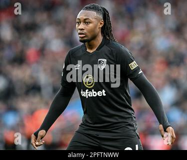 Birmingham, Großbritannien. 18. März 2023. Antoine Semenyo #24 von Bournemouth während des Premier League-Spiels Aston Villa vs Bournemouth im Villa Park, Birmingham, Großbritannien, 18. März 2023 (Foto von Ben Roberts/News Images) in Birmingham, Großbritannien, am 3./18. März 2023. (Foto: Ben Roberts/News Images/Sipa USA) Guthaben: SIPA USA/Alamy Live News Stockfoto