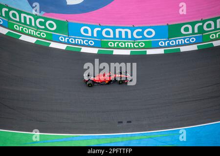 Jeddah, Saudi-Arabien, März 18, Charles Leclerc aus Monaco konkurriert um Ferrari. Qualifikation, Runde 2 der Formel-1-Meisterschaft 2023. Kredit: Michael Potts/Alamy Live News Stockfoto