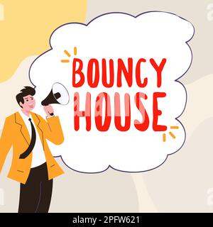 Textüberschrift mit Bouncy House. Business Idea Automatisiertes Programm, das über das Internet läuft Künstliche Intelligenz Stockfoto