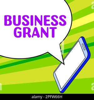 Konzeptdarstellung - Unternehmenszuschuss. Mit Arbeitsstrategien für Geschäftsideen werden Ziele erreicht Stockfoto