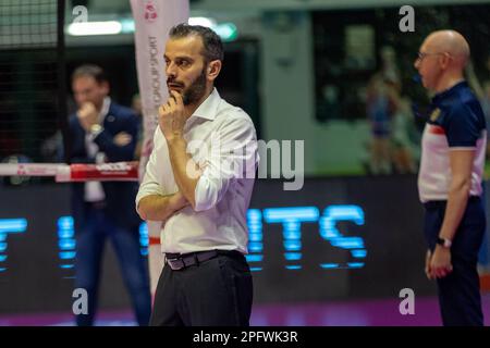 Cheftrainer Marco Gaspari (Vero Volley Milano) Stockfoto