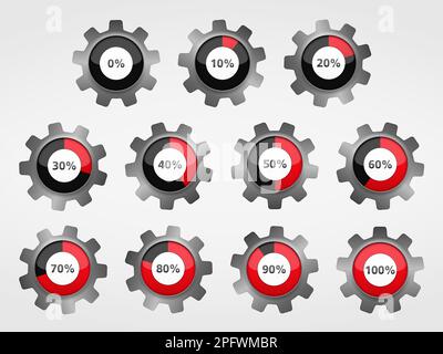 Gänge mit Fortschrittsanzeige, Abbildung Vektor EPS10 Stock Vektor