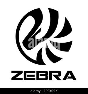 Modernes afrikanisches Zebra-Logo. Vektordarstellung. Stock Vektor