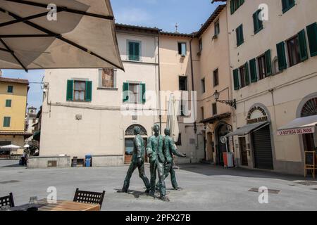 In Pistoia - Italien - auf der 012-07-2020, Piazza della Sala, im Herzen des historischen Zentrums der toskanischen Stadt Stockfoto