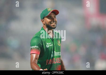 Ebadot Hossain beim ODI-Spiel Bangladesch-Irland 1. im Sylhet International Cricket Stadium, Lakkarura, Sylhet, Bangladesch. Stockfoto