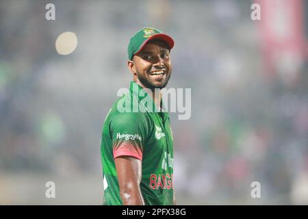 Ebadot Hossain beim ODI-Spiel Bangladesch-Irland 1. im Sylhet International Cricket Stadium, Lakkarura, Sylhet, Bangladesch. Stockfoto