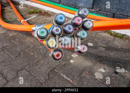 Glasfaser für sehr schnelles Internet Stockfoto