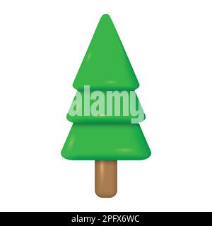 3D Neujahrsbaum, weihnachtselement für Design Stock Vektor