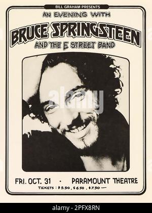 1975 – BRUCE SPRINGSTEEN & THE E STREET BAND - PARAMOUNT THEATERPOSTER Stockfoto