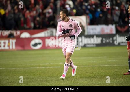 Toronto, Kanada. 18. März 2023. Jean Mota #7 beim MLS-Spiel zwischen dem FC Toronto und dem Inter Miami CF auf dem BMO Field in Toronto. Das Spiel endete mit 2-0 Punkten: SOPA Images Limited/Alamy Live News Stockfoto