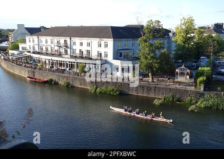 Geführte Bootstour auf dem Fluss Nore, Kilkenny Ireland Stockfoto