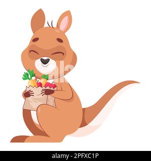 Känguru-Paket mit Obst Stock Vektor