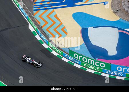 Jeddah, Saudi-Arabien. 18. März 2023. JEDDAH CORNICHE CIRCUIT, SAUDI-ARABIEN - MÄRZ 18: Yuki Tsunoda, AlphaTauri AT04 während des Saudi-arabischen Grand Prix auf der Jeddah Corniche Circuit am Samstag, den 18. März 2023 in Jeddah, Saudi-Arabien. (Foto: Michael Potts/BSR Agency) Kredit: BSR Agency/Alamy Live News Stockfoto