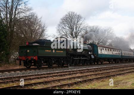 Rund um das Vereinigte Königreich - der fliegende Schotte feiert 2023 sein hundertjähriges Jahr, indem er Ramsbottom mit der East Lancashire Railway, Stockfoto