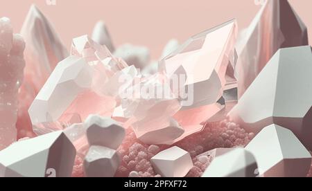 Vektor-Quarz-Kristall abstrakter polygonaler geometrischer Hintergrund. Vektordarstellung Stock Vektor