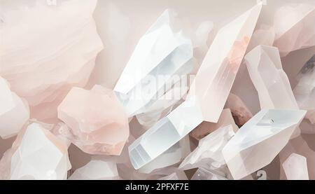 Vektor-Quarz-Kristall abstrakter polygonaler geometrischer Hintergrund. Vektordarstellung Stock Vektor
