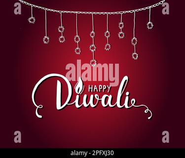 Elegantes Kartendesign des traditionellen indischen Festivals Diwali mit Lampe. Wunderschöne Grußkarte für das diwali-Festival. Stock Vektor