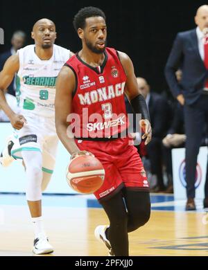 Jordan Loyd of AS Monaco während des French Cup, Top 8, Viertelfinale Basketballspiel zwischen Elan béarnais Pau-Lacq-Orthez und AS Monaco am 18. März 2023 in der Arena Loire in Trelaze, Frankreich - Photo Laurent Lairys/DPPI Credit: DPPI Media/Alamy Live News Stockfoto