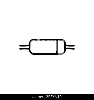 Schwarzes Liniensymbol für Zenerdiode. Piktogramm für Webseite, mobile App, Werbeaktion. Stock Vektor