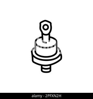 Schwarzes Liniensymbol der Leistungsdiode. Piktogramm für Webseite, mobile App, Werbeaktion. Stock Vektor