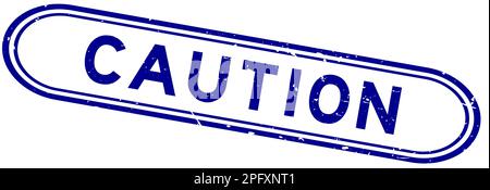 Grunge blau Vorsicht Wort Gummi Siegel Stempel auf weißem Hintergrund Stock Vektor