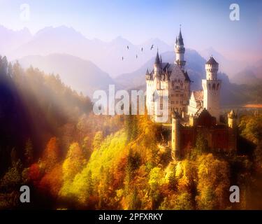 DE - BAYERN: Schloss Neuschwanstein bei Füssen Stockfoto